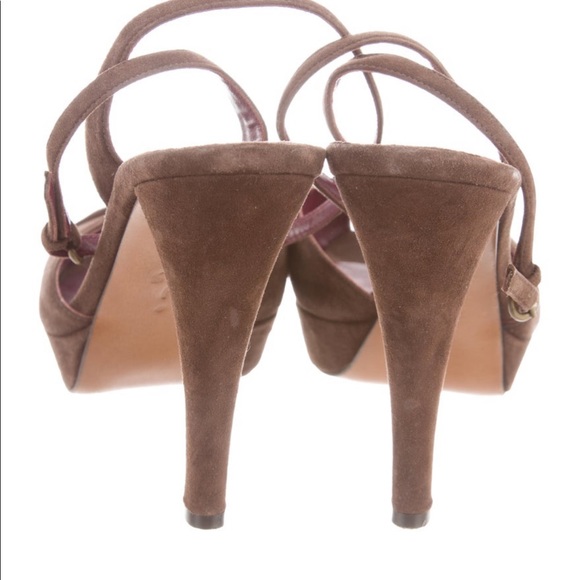Moschino Suede Peep-toe Slingbacks - Picture 5 of 6